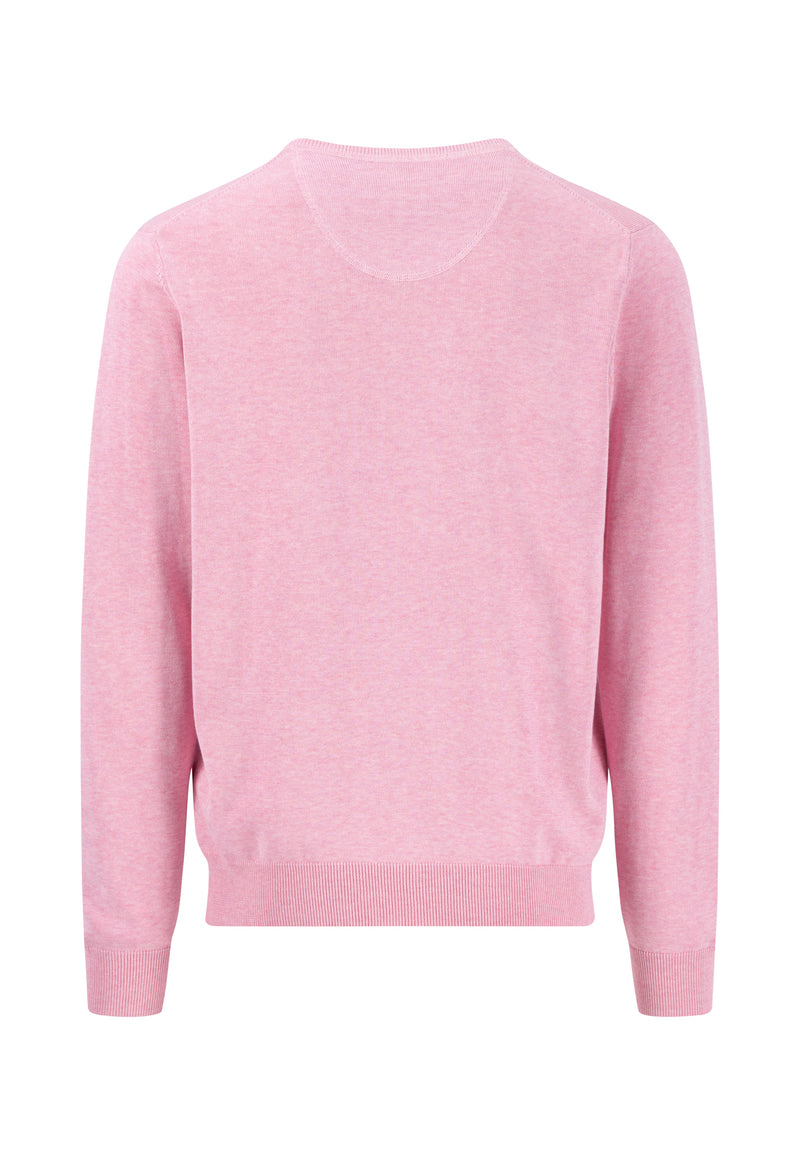 Superfine V Neck Jumper - Peony