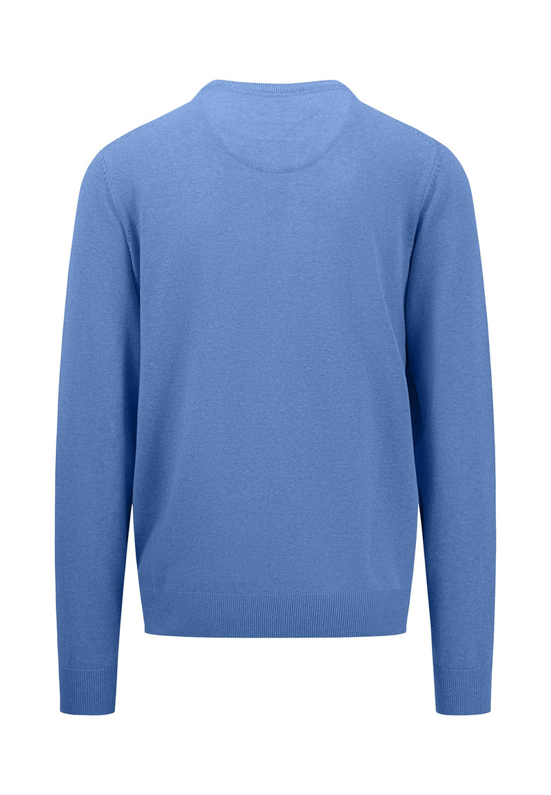 Superfine Round Neck Jumper - Crystal Blue