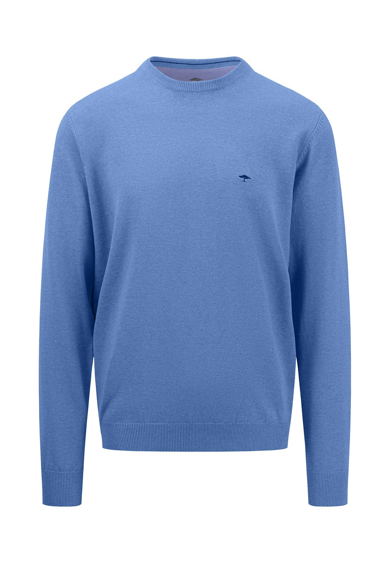 Superfine Round Neck Jumper - Crystal Blue