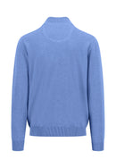 Superfine Troyer Zip Jumper - Crystal Blue