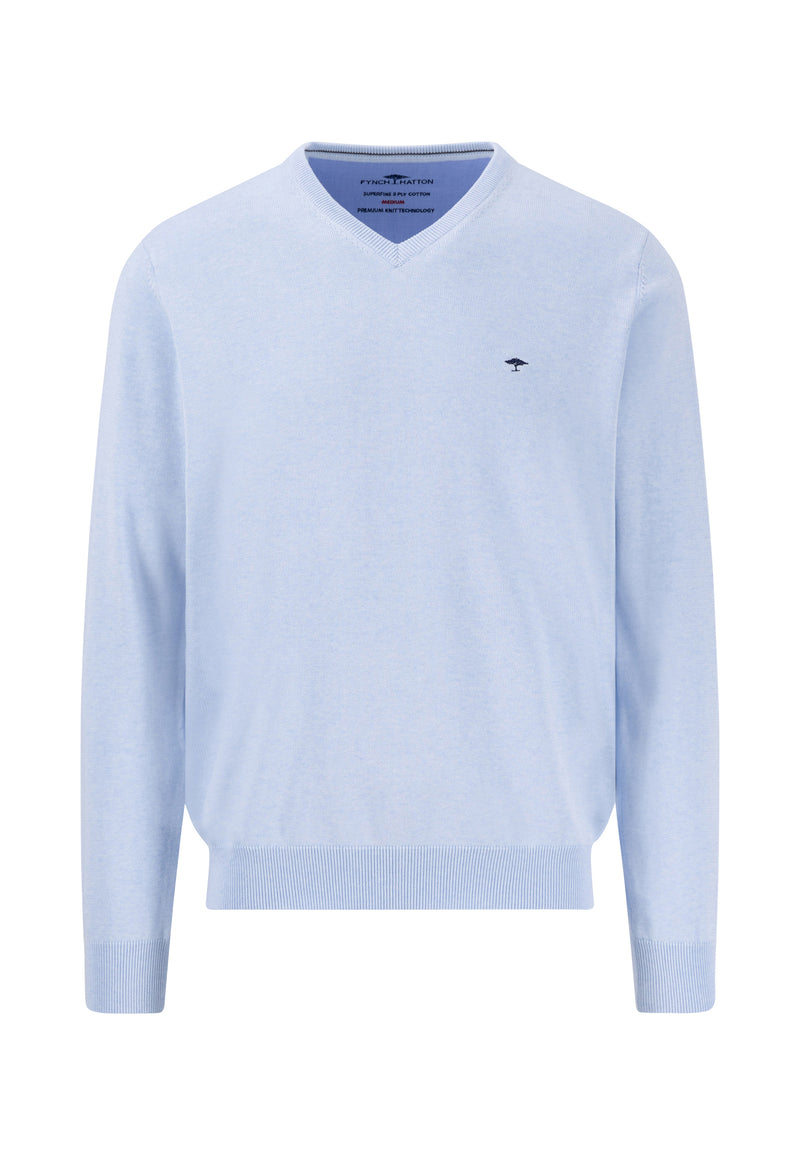 Superfine V Neck Jumper - Soda