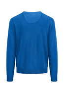 Superfine V Neck Jumper - Riverside