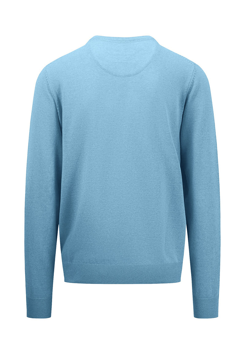 Superfine Round Neck Jumper - Splashy Ocean