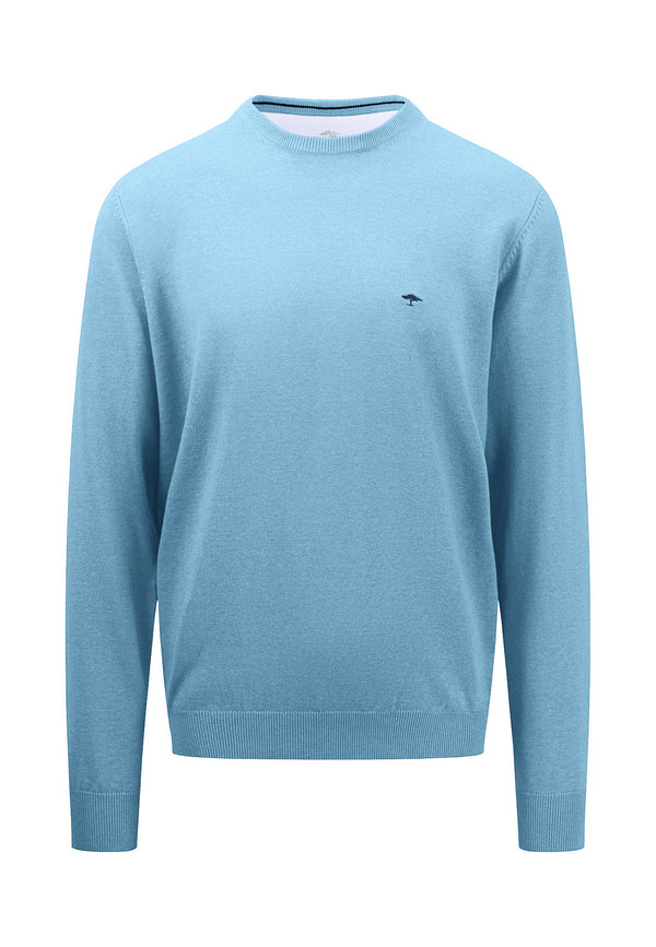 Superfine Round Neck Jumper - Splashy Ocean