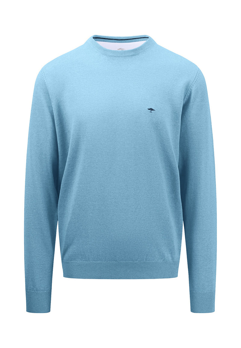 Superfine Round Neck Jumper - Splashy Ocean