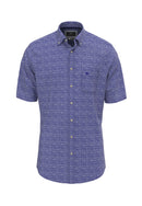 Button Down Print Shirt - Navy