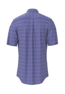 Button Down Print Shirt - Navy