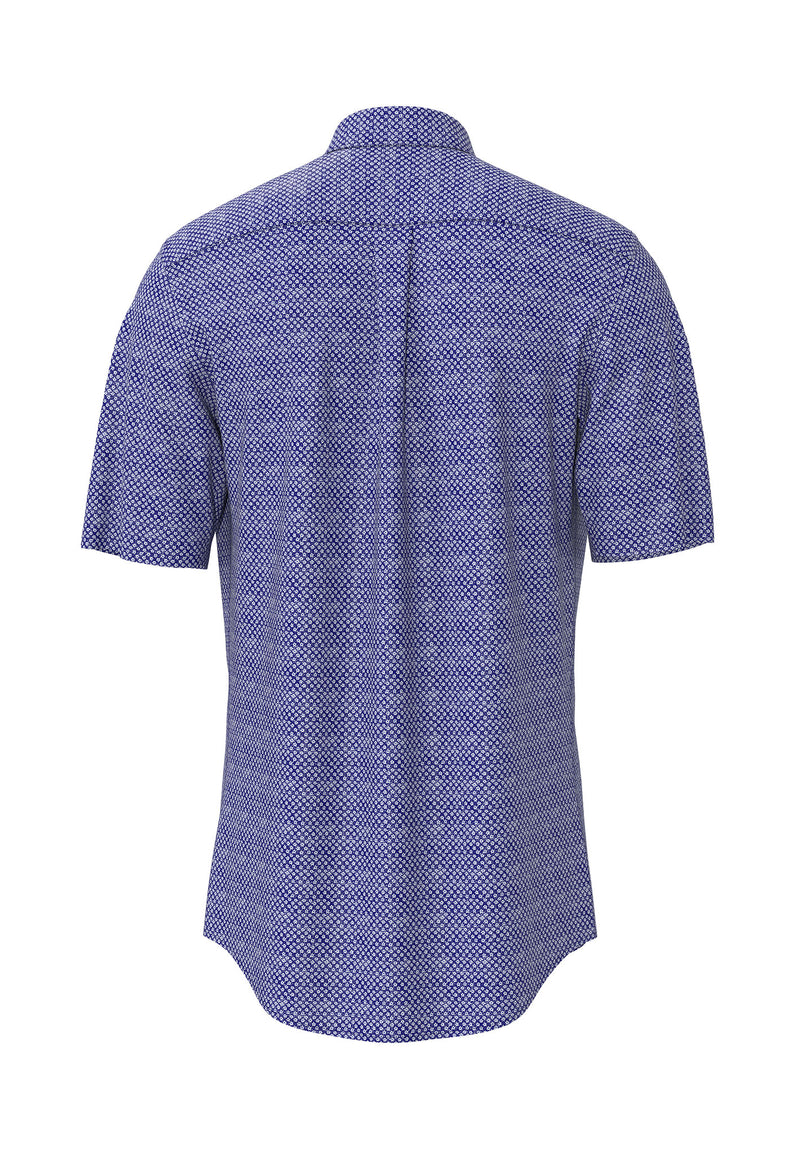 Button Down Print Shirt - Navy