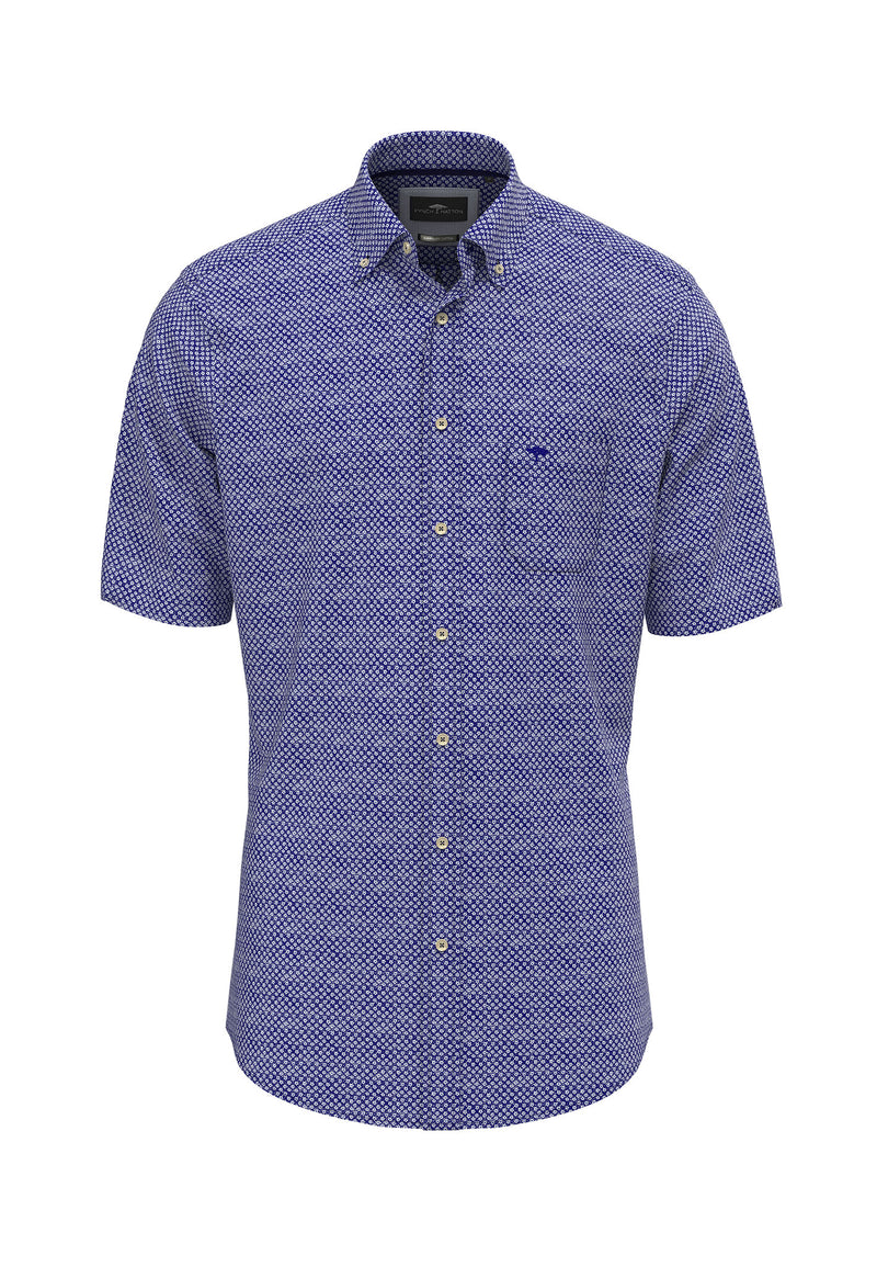 Button Down Print Shirt - Navy