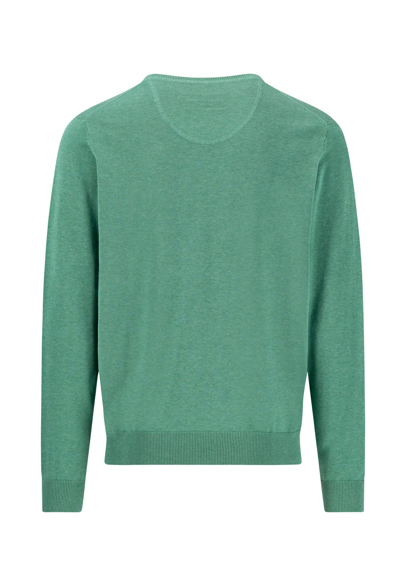 Superfine V Neck Jumper - Jade