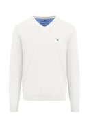 Superfine V Neck Jumper - New Offwhite