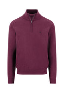 Superfine Troyer Zip Jumper - Deep Merlot
