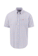 Buttondown Print SS Shirt - Spicy Red