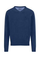 Plain V Neck Jumper - Midnight