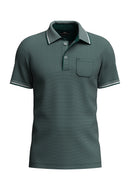 2 Tone Polo Shirt - Pine Green
