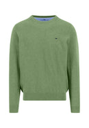 Plain Round Neck Jumper - Avocado