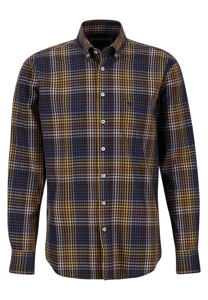 Button Down Check Shirt - Navy