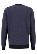 2 Tone Round Neck Jumper - Navy