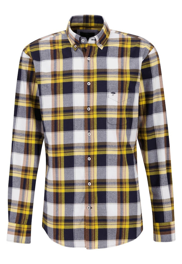 Button Down Big Check Shirt - Navy