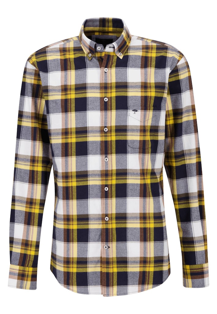 Button Down Big Check Shirt - Navy