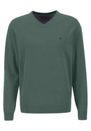 Plain V Neck Jumper - Sage Green