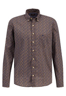 Button Down Print Shirt - Walnut Brown