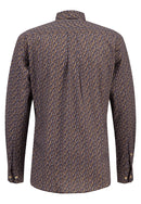 Button Down Print Shirt - Walnut Brown