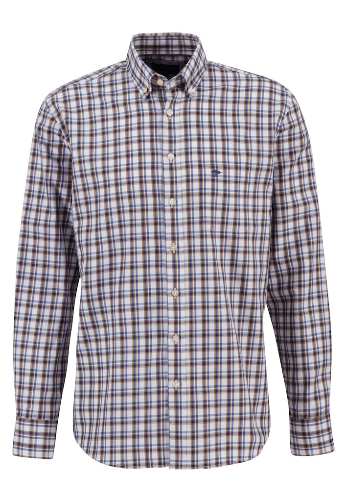 Button Down Check Shirt - Walnut Brown