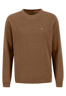 Plain Round Neck Jumper - Walnut Brown