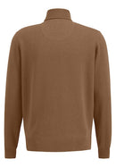 Plain Roll Neck Jumper - Walnut Brown