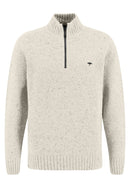 Wool Mix Troyer Zip Jumper - Off White
