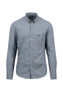 Print Button Down - Royal
