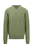 V Neck Jumper - Light Khaki