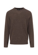 Merino Round Neck Jumper - Dark Chocolate