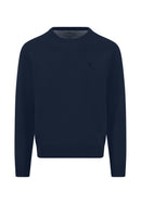 Round Neck Superfine Jumper - Ink Blue
