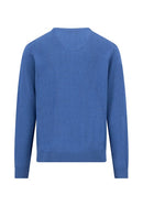 V Neck Superfine Jumper - Ink Blue