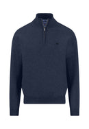Troyer Zip Superfine Jumper - Ink Blue