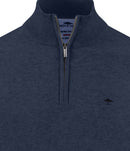 Troyer Zip Superfine Jumper - Ink Blue