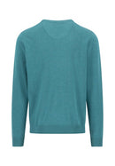 V Neck Superfine Jumper - Teal