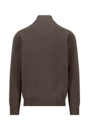 Troyer Zip Superfine Jumper - Dark Chocolate
