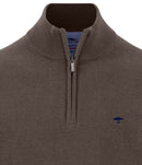 Troyer Zip Superfine Jumper - Dark Chocolate