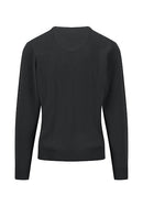 V Neck Superfine Jumper - Black