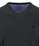 V Neck Superfine Jumper - Black