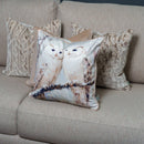 Rustic Snow Owls Velvet Cushion