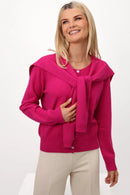 Fern Cardigan & Scarf - Cerise