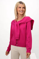 Fern Cardigan & Scarf - Cerise
