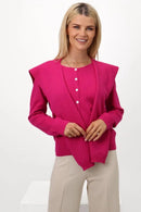 Fern Cardigan & Scarf - Cerise