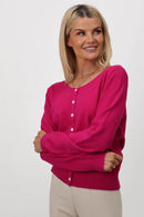 Fern Cardigan & Scarf - Cerise