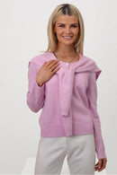 Fern Cardigan & Scarf - Light Pink