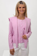 Fern Cardigan & Scarf - Light Pink